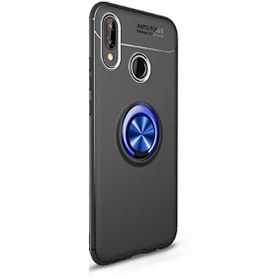 Resim Honor 10 Lite Ravel Yüzüklü Mıknatıslı Silikon Mavi Kılıf 