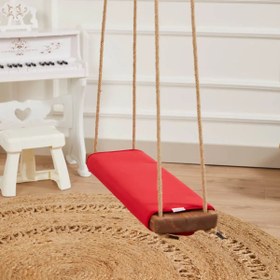 Resim Ahşap Piknik Salıncak - Kırmızı 