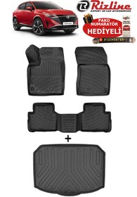 Resim Rizline Nissan Qashqai 2022-2025 Arası Havuzlu Paspas ve ALT KADEME Bagaj Havuzu Seti HEDİYELİ 