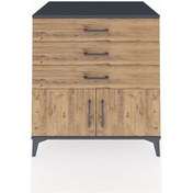 Resim Kronos Şifonyer Tek Raflı 3 Çekmeceli 2 Kapaklı 88x59x96 Antr... Antrasit 