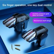 Resim A-g21 Cep Telefonu Oyunu Tetik Gamepad Joystick 6-parmak Amaç Çekim E-spor Oyunu Android Pubg Oyun Denetleyicisi Için Parmak Uçları 