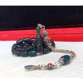 Resim Kehribarkolik Yeşil Ateş Kehribar Tesbih 