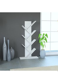 Resim Selvi Çapraz Kitaplık Beyaz-beyaz 