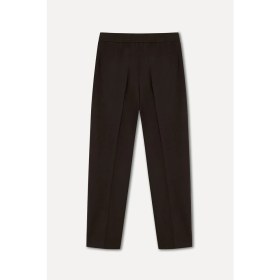 Resim Mudo Kadın Kahverengi Keten Karışımlı Relax Fit Pantolon 
