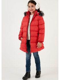 Resim Lela Içi Peluş Astarlı Çıkarılabilir Kapüşonlu Suya Dayanıklı Kız Çocuk Mont 5761910 Kırmızı 