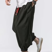 Resim Erkekler için Rahat Bol Kesim Kahverengi Bağcıklı Pantolon - Trendy, Rahat Kesim, Esnemez Kumaş, Orta Bel, Hafta Sonu Kıyafeti, Rahat Giyim|Rahat Kesim Pantolon|Bağcıklı Bel Bandı, Bol Kesim Pantolon 