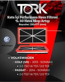 Resim Vw Golf - Passat 1.6 Tdı- 2.0 Tdı Performans Hava Filtresi 