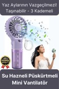 Resim Svein Taşınabilir Serinletici Klima Usb Şarjlı 3 Kademeli 1200 mAh Su Hazneli Püskürtmeli Mini Vantilatör 