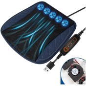 Resim Çok Fonksiyonlu Usb Fan Havalandırma Isı Dağılımı Araba Koltuğu Minderi Donanma 