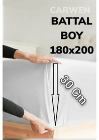 Resim Ranfors Pamuk Battal Boy Lastikli Çarşaf Takımı Gri Renk 