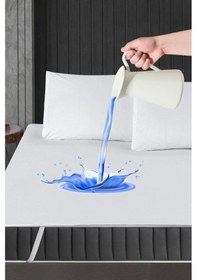 Resim Alez Pamuklu Dört Köşe Lastik Yatak Koruyucu 100 200 Cm Aa 