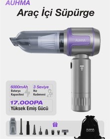 Resim Auhma Ahv-09 4'ü 1 Arada 17000pa Kablosuz Taşınabilir Araç İçi El Süpürgesi 