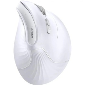 Resim Ugreen 4000 DPI 6 Tuşlu Ergonomik Kablosuz Dikey Mouse, Beyaz, 45759 