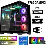 Resim XASER Lexus x170 i5 14400F 32GB DDR5 Ram 1TB M.2 NVMe SSD 12GB RTX5070 Sıvı Soğutmalı Oyuncu Bilgisa 