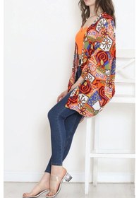 Resim Desenli Kimono Turuncu - 1658.1095. Çok Renkli 