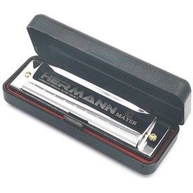 Resim Hermann Mayer Hm10c Silver Harmonica - Domajör Mızıka 