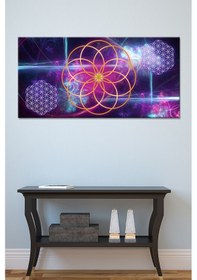 Resim Yaşam Çiçeği Kutsal Geometri Sri Yantra Kanvas Tablo (8 Farklı Ölçü) 100 x 50 
