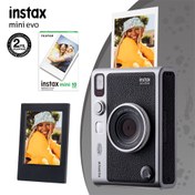 Resim Fujifilm Instax Mini Evo Kahverengi Fotoğraf Makinası 10'lu Film ve Çerçeve Fujifilm