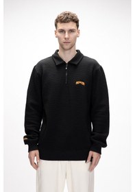 Resim Diez Si Yah Yarım Fermuarlı Erkek Sweatshirt Siyah 