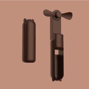 Resim Taşınabilir Elektrikli Vantilatör Katlanabilir 3'ü 1 Arada Mini Vantilatör Kahverengi, 