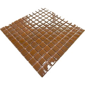 Resim MozaiKristaL Tüm Yüzeyler Için 2,5x2,5cm. Sütlü Kahve, 31,5X31,5CM. Fileli Cam Mozaik. (10 File=1 M2 Fiyatı ) 