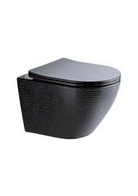 Resim Lena Asma Klozet Kapak Dahil Et-204 Parlak Siyah Siyah 