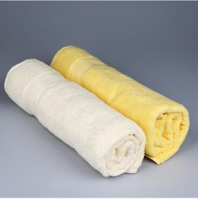 Resim İkili Banyo Havlusu Krem - Sarı 