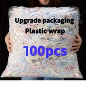 Resim 100/300/500 adet FreshSeal Atık Yemek Kapakları - Beyaz Dikdörtgen PE Plastik Sarma, Elle Yıkama, Baskısız, Gıda Derecesi Taze Tutma Film Torbalar Mutfak Depolama için 