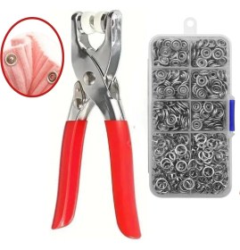 Resim Epilons 200 Adet Paslanmaz Çelik Çıtçıt Ve Pense Seti Metal Çıt Çıt Makinesi 