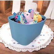 Resim Adalinhome Deri Kaplamalı Sert Mukavva Oyuncak Ürün Sepeti Mavi 