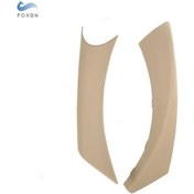 Resim Bej Sol-araba Styling Abs Karbon Fiber Doku İç Kapı Paneli Tutma Kolu Kol Dayama 