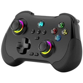 Resim Z01 Pc/ps4/ps3/ıos/switch/android Telefon Tv Tablet Titreşimli Rgb Bluetooth Joystick Gamepad Siyah 