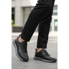 Resim Walkway Siyah Hakiki Deri Erkek Sneaker 2036 M 