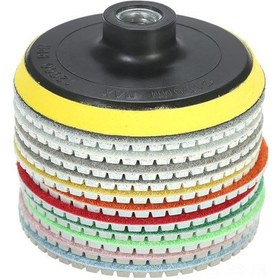 Resim Reedark 4" Islak Elmas Cilalama Ped Seti 11 Parça + Taban Ped - Mermer, Granit, Seramik İçin 