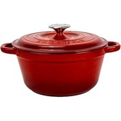 Resim NETWORK ART Lava Döküm Yuvarlak Tencere Döküm Demir Kapak New Heritage Serisi Çap 26Cm. Kırmızı 