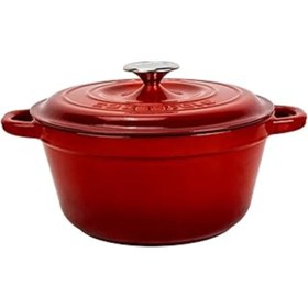 Resim NETWORK ART Lava Döküm Yuvarlak Tencere Döküm Demir Kapak New Heritage Serisi Çap 26Cm. Kırmızı 