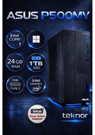 Resim Teknor Asus Expertcenter P500mv Intel Core 7 240h 24 Gb 2 Tb Ssd Wın 11 Pro Masaüstü Bilgisayar & Teknor Usb Bellek 