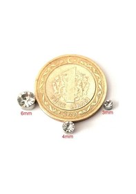 Resim Altın Renk Zirkon Taşlı 4 Mm Mıknatıslı Deliksiz Küpe 1 Çift Manyetik Fake Küpe 