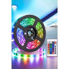 Resim Değirmen Grup 5 Metre Şerit LED Rgb Işıklı Kumandalı Güç Adaptörü Her Ortama Uygun 