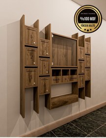 Resim rafineritasarım ELİPS Posta Kutusu MDF 12 ' Lİ CEVİZ 