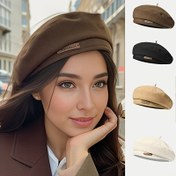 Resim Kadınlar için Vintage Sekizgen Beret Şapka - Yüksek Kaliteli Sanatçı Ressam Stili, Nem Çeken, Ayarlanabilir Toggle Kapatma, İlkbahar Yaz Sonbahar için Çok Renkli Seçenekler, Şükran Günü & Günlük/Resmi Etkinlikler, Mevsimlik Moda Aksesuarı, Herringbone Deseni 