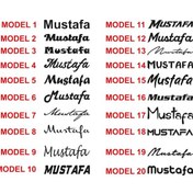 Resim 2 Adet - Isim - Yazı Araba Sticker, Çıkartma 