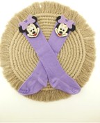 Resim ESES BEBE Minnie Mouse Figürlü Keçe Süslü Kız Bebek Diz Altı Çorap 0-3 Yaş 