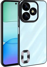 Resim Aksesuarcim Xiaomi Redmi 13 4G Kılıf Silikon Şeffaf Kenar Kısımlar Renkli Kamera Korumalı Kapak Omega Siyah 