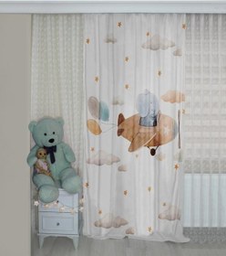 Resim Bebişim Uçan Fil Bi123 Çift Kanat Çocuk Odası Fon Perde 