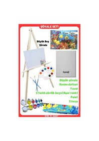 Resim Şövale Resim Boyama Başlangıç Seti - Şövalye , Tuval, Tual Seti 2 