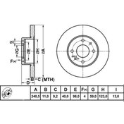 Resim MGA 50105 FREN DİSKİ ÖN 500 07- TEMPRA 2.0 SLX TIPO MAREA 96- BRA 