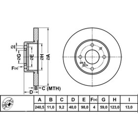 Resim MGA 50105 FREN DİSKİ ÖN 500 07- TEMPRA 2.0 SLX TIPO MAREA 96- BRA 