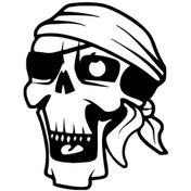 Resim Korsan Kuru Kafa - Araç, Oto, Laptop, Duvar Uyumlu Sticker 30 39 Cm 