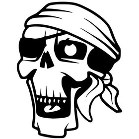 Resim Korsan Kuru Kafa - Araç, Oto, Laptop, Duvar Uyumlu Sticker 30 39 Cm 